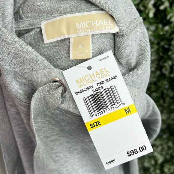 Michael Kors Heather Gray Light Hooded Jacket NWT - Picture 7 of 9